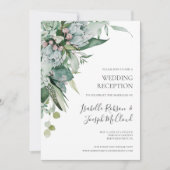 Succulent Greenery | Sage Green Wedding Reception Kaart (Voorkant)