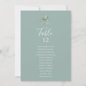 Succulent Greenery Sage Table Number Seating Chart (Achterkant)