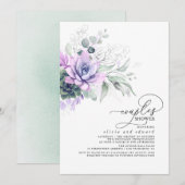 Succulent Greenery Silver Boho Couples Shower Kaart (Voorkant / Achterkant)