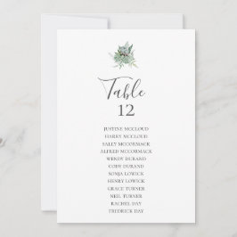 Succulent Greenery | Tabel aantal zitplaatsen