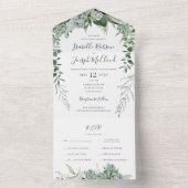 Succulent Greenery | Verzegeling en Verzending All In One Uitnodiging (Binnen)