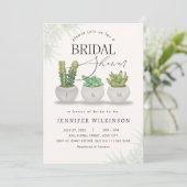 Succulent Greenery Vrijgezellenfeest Kaart (Staand voorkant)