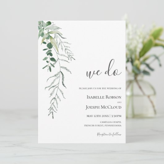 Succulent Greenery | We doen een uitnodiging tot w (Staand voorkant)