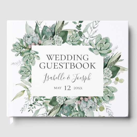 Succulent Greenery | Weddenschap Gastenboek (Voorkant)