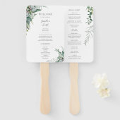 Succulent Greenery | Weddenschap-programma Hand Fa Handwaaier (Voorkant en achterkant)