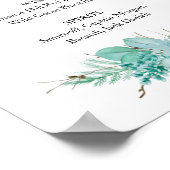 Succulent Greenery Wedding Bar Menu Drink Sign Poster (Hoek)