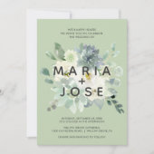 Succulent Greenery Wedding Invitation Kaart (Voorkant)