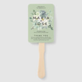 Succulent Greenery Wedding Programme Handwaaier (Voorkant)