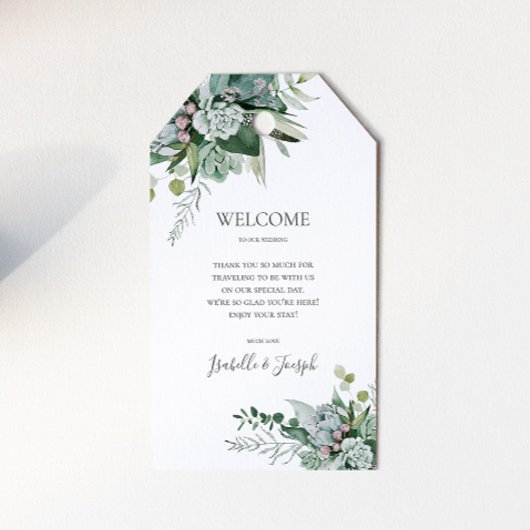 Succulent Greenery | WelkomstcadeLabels voor bruil Cadeaulabel