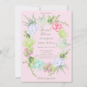Succulent Greenery Wreath Bridal Shower  Invitatio Kaart (Voorkant)