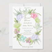 Succulent Greenery Wreath Bridal Shower  Kaart (Voorkant)