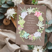 Succulent Greenery Wreath Bridal Shower Kaart