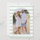 Succulent Groen Cactus Pots Hout Fotobruiloft Save The Date (Achterkant)