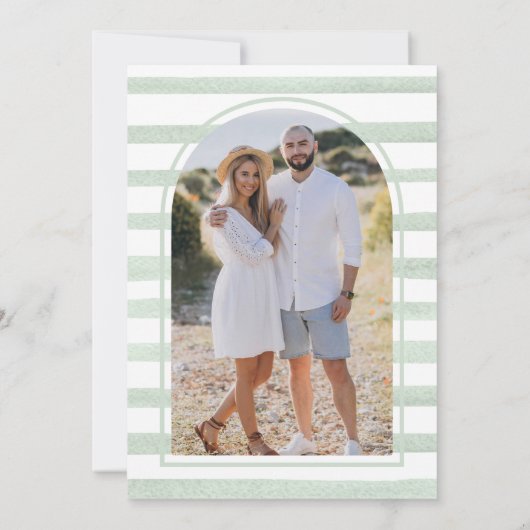 Succulent Groen Cactus Pots Hout Fotobruiloft Save The Date (Achterkant)