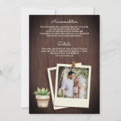 Succulent groen Cactus Pots Schuur Hout bruiloft Kaart (Achterkant)