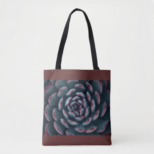 Succulent - groen en rood tote bag (Voorkant)