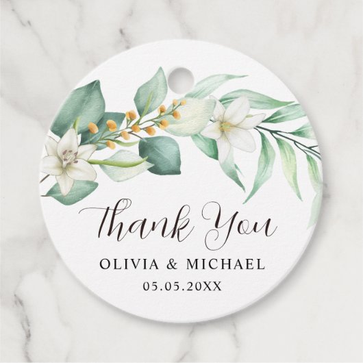 Succulent groen Moderne bruiloft Dank u Bedankjes Labels (Voorkant)