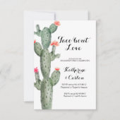 Succulent groen verlovingsfeest cactus kaart (Voorkant)