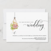 Succulent Hanging Terrarium Wedding Uitnodiging (Voorkant)