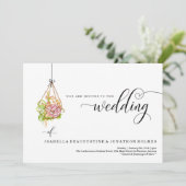 Succulent Hanging Terrarium Wedding Uitnodiging (Staand voorkant)