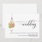 Succulent Hanging Terrarium Wedding Uitnodiging (Voorkant / Achterkant)