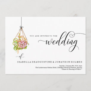 Succulent Hanging Terrarium Wedding Uitnodiging