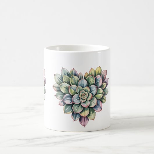  succulent heart shape Classic Mug, 11 oz Koffiemok (Center)