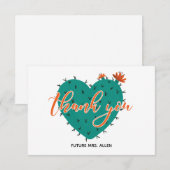 Succulent Heart Vrijgezellenfeest Flat Hartelijk d Bedankkaart (Voorkant / Achterkant)