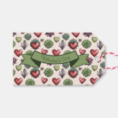 Succulent Heart Waterverf Valentijnsdag Pattern Cadeaulabel (Voorkant (Horizontaal))