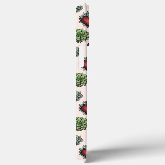 Succulent Heart Waterverf Valentijnsdag Pattern Case-Mate iPhone Case (Achterkant / Rechts)