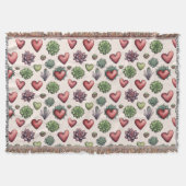 Succulent Heart Waterverf Valentijnsdag Pattern Deken (Voorkant)
