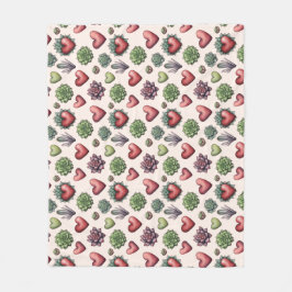 Succulent Heart Waterverf Valentijnsdag Pattern Fleece Deken