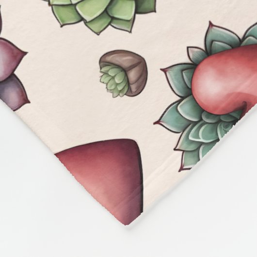 Succulent Heart Waterverf Valentijnsdag Pattern Fleece Deken (Hoek)