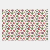 Succulent Heart Waterverf Valentijnsdag Pattern Inpakpapier Vel (Voorkant 2)