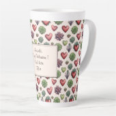 Succulent Heart Waterverf Valentijnsdag Pattern Latte Mok (Rechterhoek)