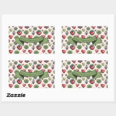 Succulent Heart Waterverf Valentijnsdag Pattern Rechthoekige Sticker (Vel)