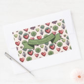 Succulent Heart Waterverf Valentijnsdag Pattern Rechthoekige Sticker (Envelop)