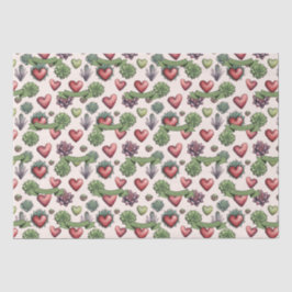 Succulent Heart Waterverf Valentijnsdag Pattern Tissuepapier