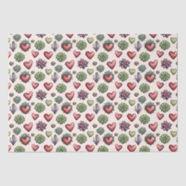 Succulent Heart Waterverf Valentijnsdag Pattern Tissuepapier