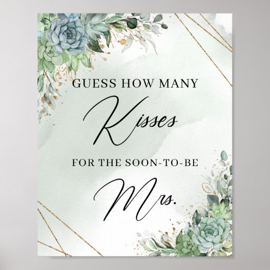 Succulent hoeveel Kisses voor de binnenkort te hou Poster (Voorkant)