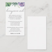 Succulent Honeymoon Wish Fund Enclosure Card Informatiekaartje (Voorkant / Achterkant)