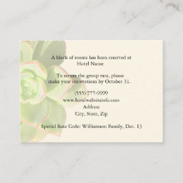 Succulent Hotel Accommodation Enclosure Cards Informatiekaartje