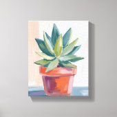 Succulent Houseplant Watercolor Botanical Canvas Afdruk (Voorkant)