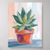 Succulent Houseplant Watercolor Botanical Poster (Voorkant)