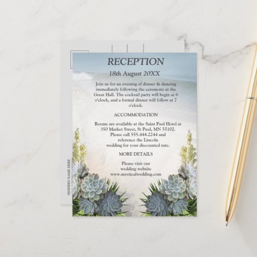 Succulent Hues of Bleek Blues Aankondigingskaart (Voorkant / Achterkant in situ)