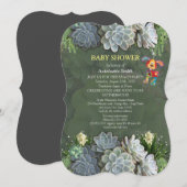 Succulent Hues of Bleek Blues Baby shower Kaart (Voorkant / Achterkant)