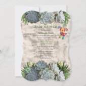 Succulent Hues of Bleek Blues Baby shower Kaart (Voorkant)