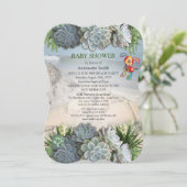 Succulent Hues of Bleek Blues Baby shower Kaart (Staand voorkant)