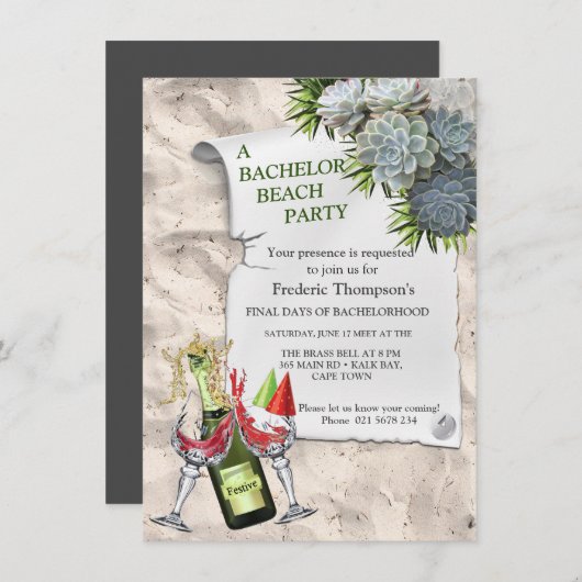 Succulent Hues of Bleek Blues Bachelor Party (Voorkant / Achterkant)