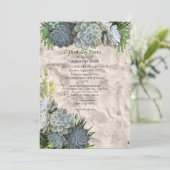 Succulent Hues of Bleek Blues Birthday Kaart (Staand voorkant)